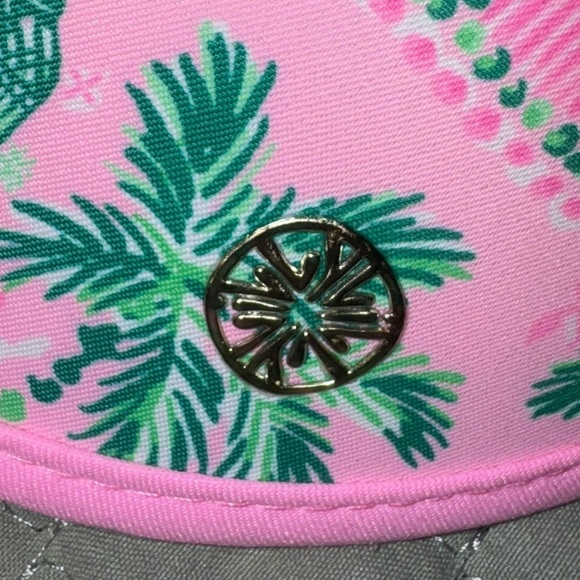 Lilly Pulitzer Tropical Pink and Green Visor wristlet and 2 scrunchie Set. main image 13